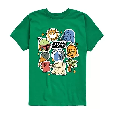Disney Collection Little & Big Kid Boys Crew Neck Short Sleeve Star Wars Graphic T-Shirt