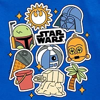 Disney Collection Little & Big Kid Boys Crew Neck Short Sleeve Star Wars Graphic T-Shirt