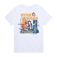 Disney Collection Little & Big Kid Boys Crew Neck Short Sleeve Regular Fit Star Wars Graphic T-Shirt