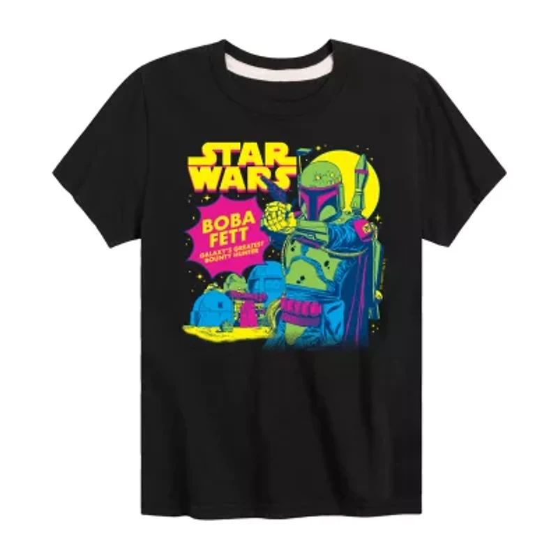 Disney Collection Little & Big Kid Boys Crew Neck Short Sleeve Star Wars Graphic T-Shirt