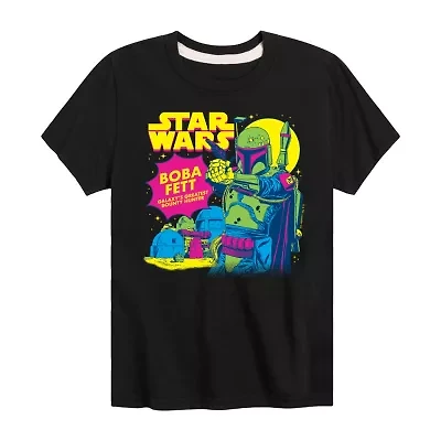 Disney Collection Little & Big Kid Boys Crew Neck Short Sleeve Star Wars Graphic T-Shirt