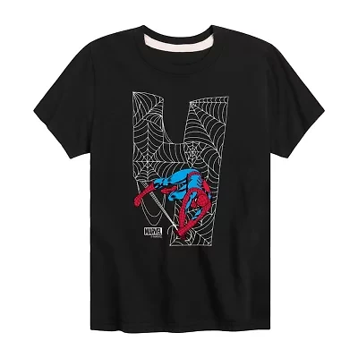 Disney Collection Little & Big Kid Boys Crew Neck Short Sleeve Spiderman Graphic T-Shirt