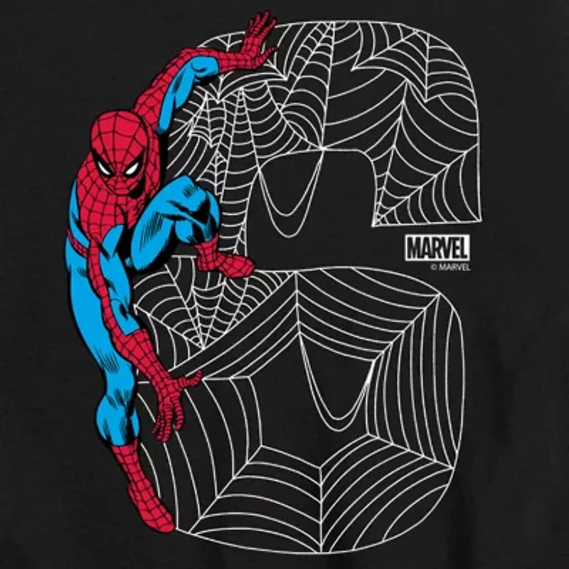 Disney Collection Little & Big Kid Boys Crew Neck Short Sleeve Spiderman Graphic T-Shirt