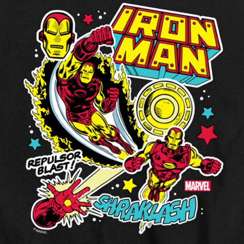 Disney Collection Little & Big Kid Boys Crew Neck Short Sleeve Iron Man Graphic T-Shirt