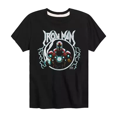 Disney Collection Little & Big Kid Boys Crew Neck Short Sleeve Iron Man Graphic T-Shirt