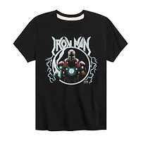 Disney Collection Little & Big Kid Boys Crew Neck Short Sleeve Iron Man Graphic T-Shirt