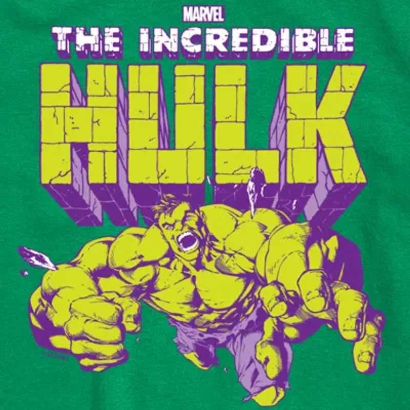 Disney Collection Little & Big Kid Boys Crew Neck Short Sleeve Hulk Graphic T-Shirt