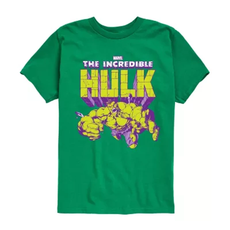 Disney Collection Little & Big Kid Boys Crew Neck Short Sleeve Hulk Graphic T-Shirt