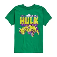 Disney Collection Little & Big Kid Boys Crew Neck Short Sleeve Hulk Graphic T-Shirt