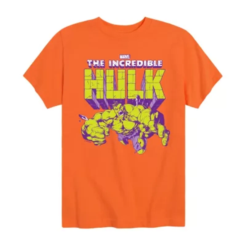 Disney Collection Little & Big Kid Boys Crew Neck Short Sleeve Hulk Graphic T-Shirt