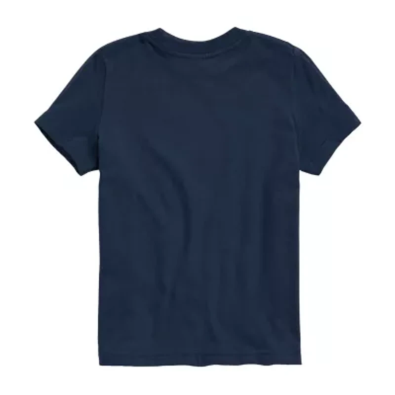Disney Collection Little & Big Kid Boys Crew Neck Short Sleeve Captain America Marvel Graphic T-Shirt
