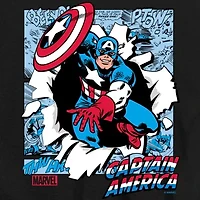 Disney Collection Brave New World Little & Big Kid Boys Crew Neck Short Sleeve Captain America Marvel Graphic T-Shirt