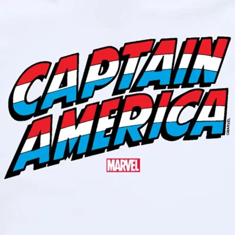 Disney Collection Brave New World Little & Big Kid Boys Crew Neck Short Sleeve Regular Fit Captain America Marvel Graphic T-Shirt