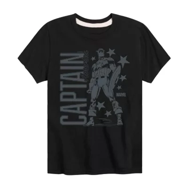 Disney Collection Falcon Brave New World Little & Big Kid Boys Crew Neck Short Sleeve Captain America Marvel Graphic T-Shirt