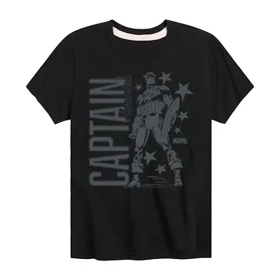 Disney Collection Falcon Brave New World Little & Big Kid Boys Crew Neck Short Sleeve Captain America Marvel Graphic T-Shirt