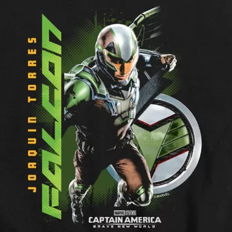 Disney Collection Brave New World Little & Big Kid Boys Crew Neck Short Sleeve Regular Fit Captain America Marvel Graphic T-Shirt