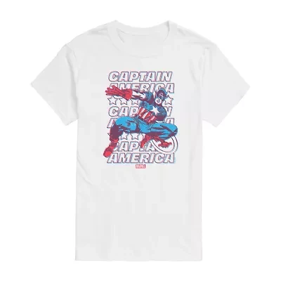 Mens Short Sleeve Captain America Marvel Graphic T-Shirt