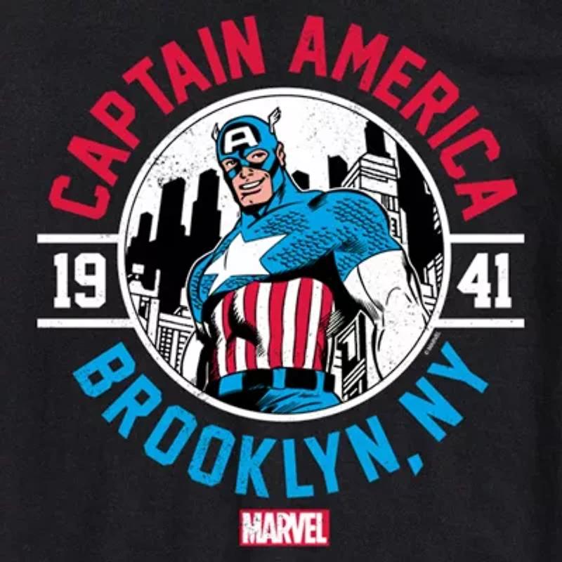 Mens Short Sleeve Captain America Marvel Graphic T-Shirt