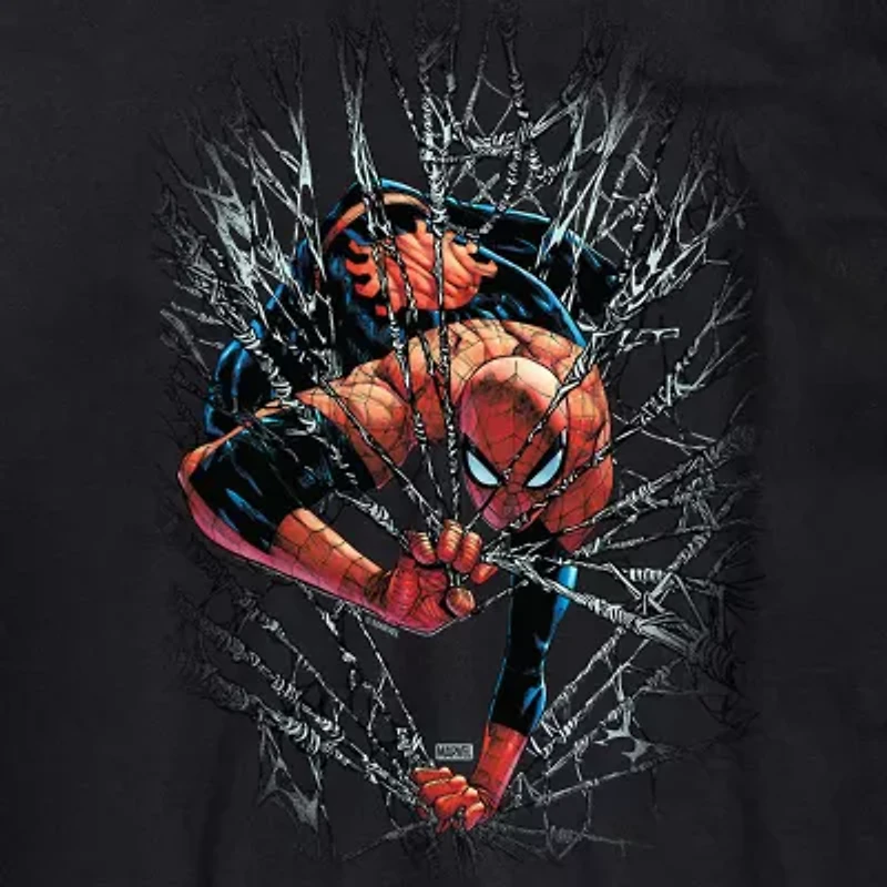Mens Short Sleeve Spiderman Marvel Graphic T-Shirt