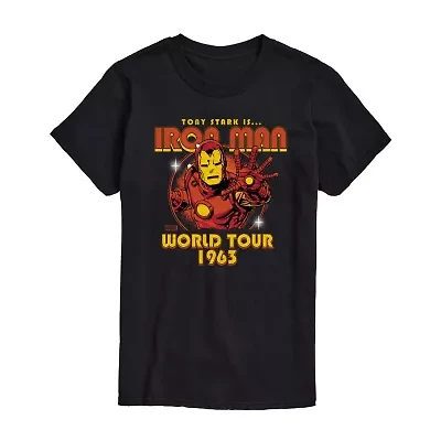 Mens Short Sleeve Iron Man Marvel Graphic T-Shirt