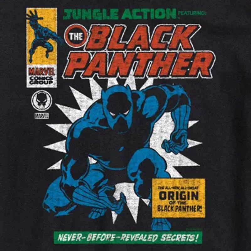Mens Short Sleeve Black Panther Marvel Graphic T-Shirt