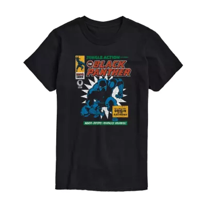 Mens Short Sleeve Black Panther Marvel Graphic T-Shirt