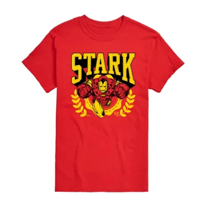 Mens Short Sleeve Tony Stark Marvel Graphic T-Shirt