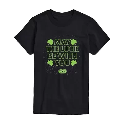 Mens Short Sleeve St. Patrick's Day Star Wars Graphic T-Shirt