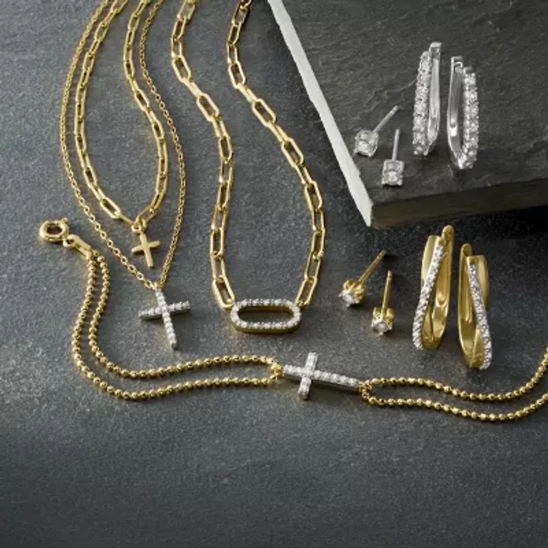 Yes, Please!, (G/I2) Womens 1/10 CT. T.W. Lab Grown White Diamond Sterling Silver Round 2 Pair Earring Set