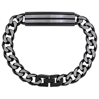 Mens Stainless Steel 8 1/2 Inch Solid Curb Id Bracelet