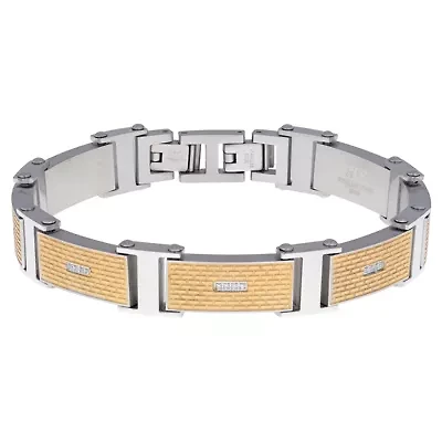 Mens Stainless Steel Solid Round 8 1/2 Inch Link Bracelet