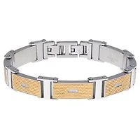 Mens Stainless Steel Solid Round 8 1/2 Inch Link Bracelet