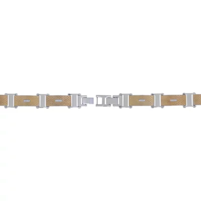 Mens Stainless Steel Solid Round 8 1/2 Inch Link Bracelet
