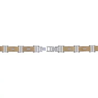 Mens Stainless Steel Solid Round 8 1/2 Inch Link Bracelet