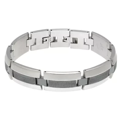 Mens Stainless Steel Solid 8 1/2 Inch Link Bracelet