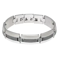 Mens Stainless Steel Solid 8 1/2 Inch Link Bracelet