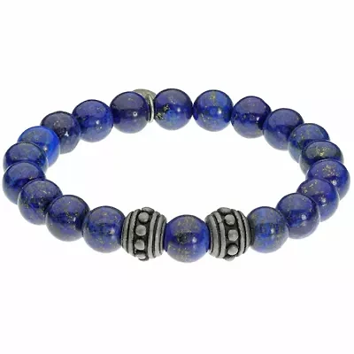 Mens Stainless Steel Beaded Bracelet