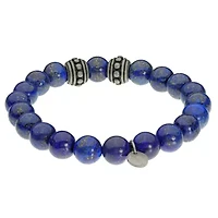 Mens Stainless Steel Beaded Bracelet