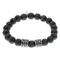 Mens Stainless Steel Beaded Bracelet