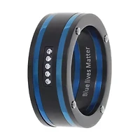 Mens 9M Cubic Zirconia Stainless Steel Round Band