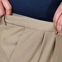 Haggar Premium Comfort Expandable Waist Mens Classic Fit Big and Tall Dress Pleated Pant