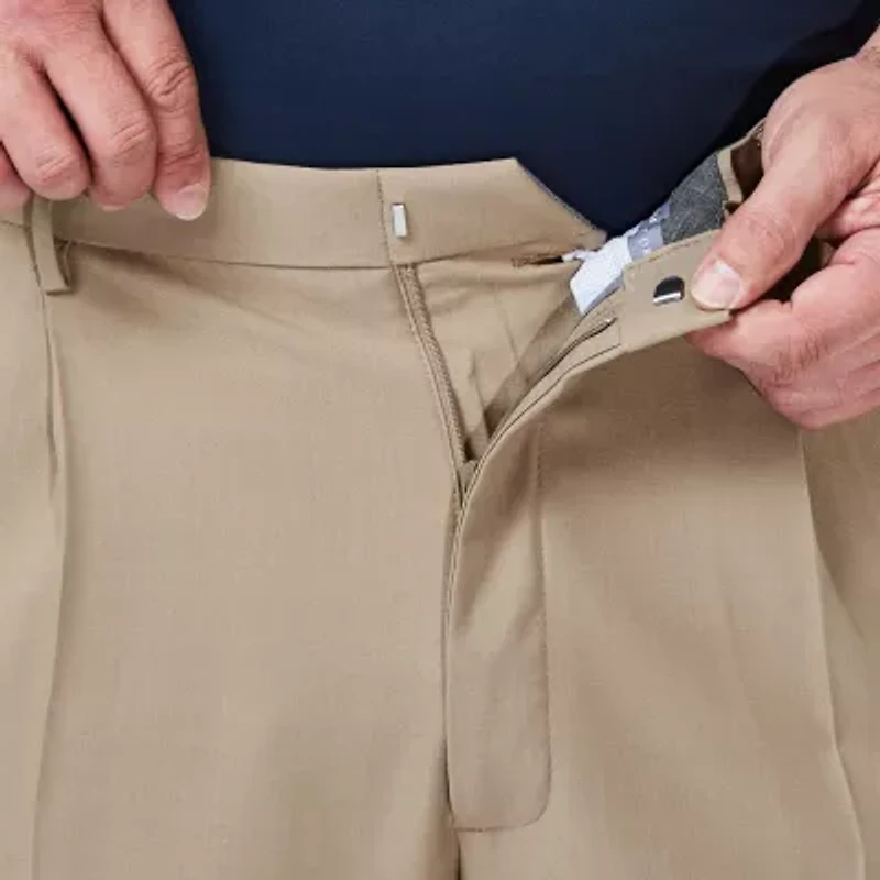 Haggar Premium Comfort Expandable Waist Mens Classic Fit Big and Tall Dress Pleated Pant