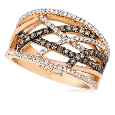 Le Vian® Grand Sample Sale™ Ring featuring Chocolate Diamonds® Vanilla Diamonds® set in 14K Strawberry Gold®