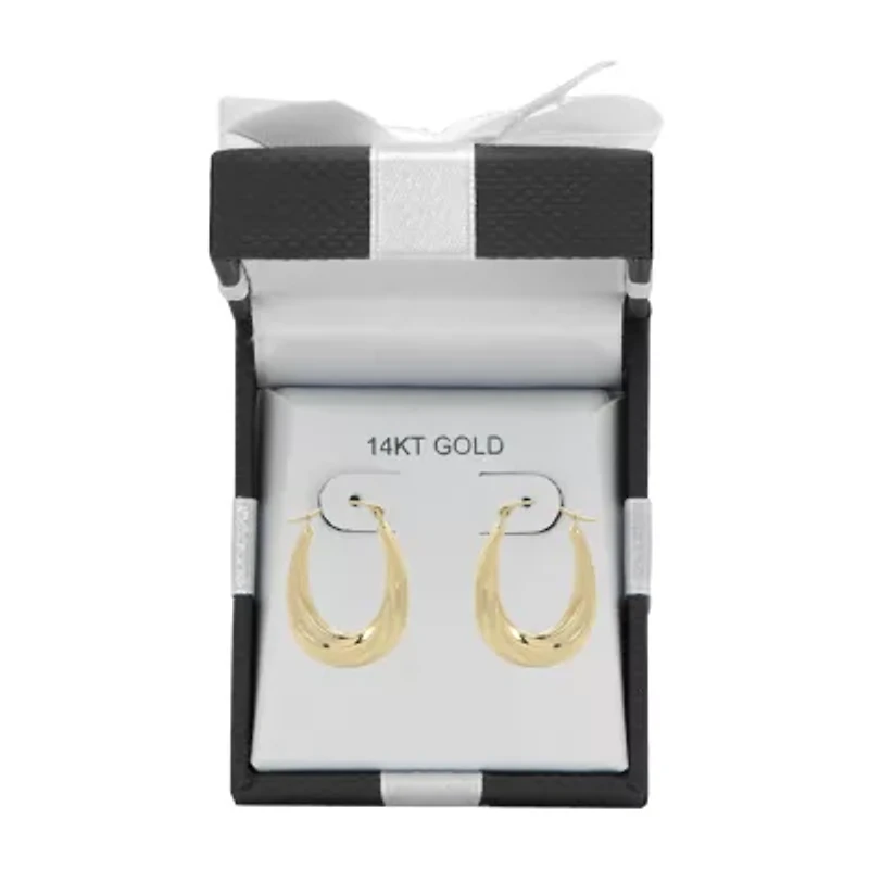 Womens 14K Gold 28mm Round Hoop Earrings