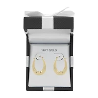 Womens 14K Gold 28mm Round Hoop Earrings