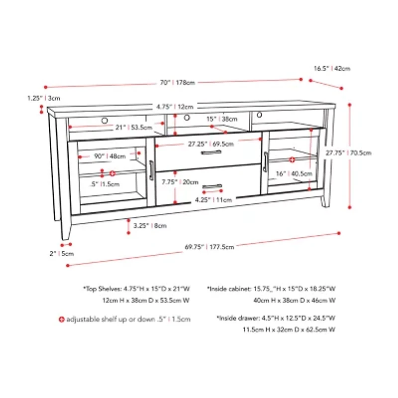 Corliving Hollywood Living Room Accents TV Stand