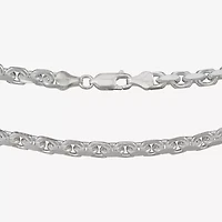 Made in Italy Unisex Adult Sterling Silver 9 Inch Solid Cable Chain Bracelet