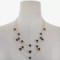 Mixit Black & Gold Tone 3 Row Womens 22 Inch Strand Necklace