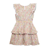 Knit Works Big Kid Girls Short Sleeve Ruffled A-Line Dress