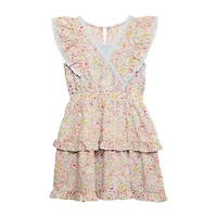 Knit Works Big Kid Girls Short Sleeve Ruffled A-Line Dress